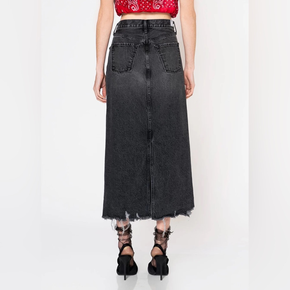 NWT✨ Jackie Cross Over Maxi Skirt in Black Vintage Wash Denim SIZE 30 - Picture 10 of 12